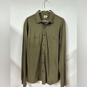 Faherty Mens XL LS Knit Seasons Shirt in Coastal Sage Green MKC0086
